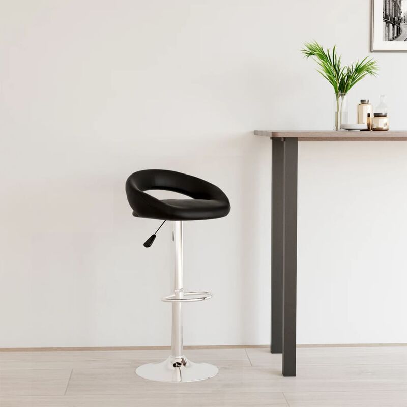 

Taburete de cocina de cuero sintético negro
