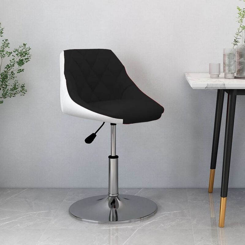 

Taburete de cocina de cuero sintético negro y blanco