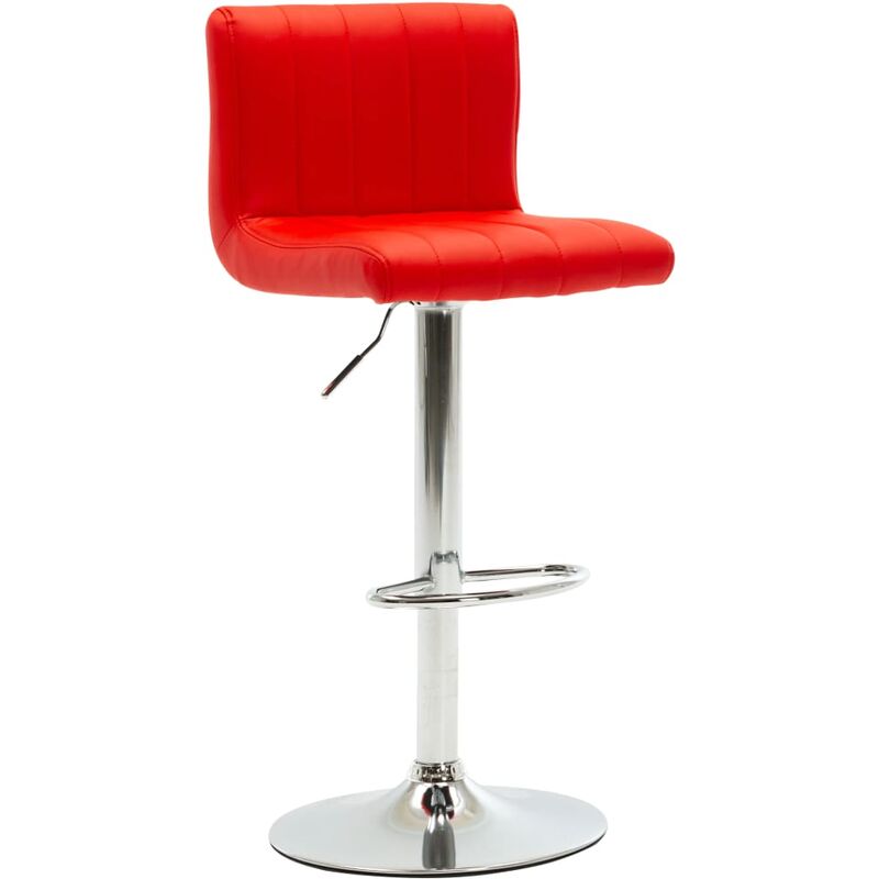 

Taburete de cocina de cuero sintético rojo - Rojo