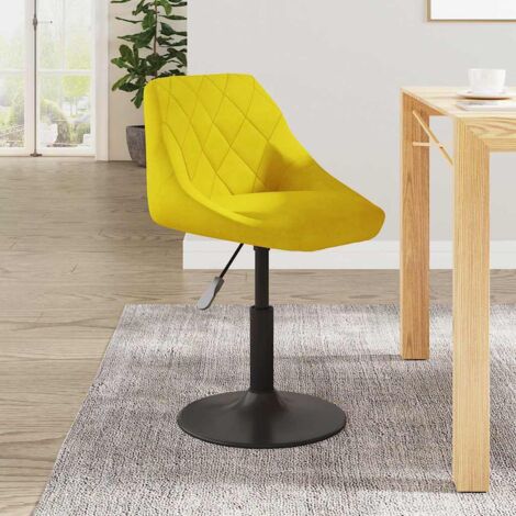 Taburete de cocina de terciopelo amarillo mostaza