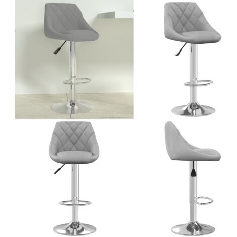 Taburete de cocina de terciopelo gris claro - Taburete de cocina - Asiento giratorio