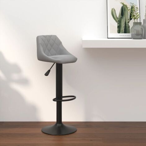 Taburete de cocina de terciopelo gris claro vidaXL