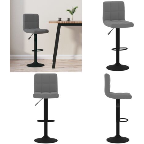 Taburete de cocina de terciopelo gris oscuro - Taburete de bar - Asiento ajustable