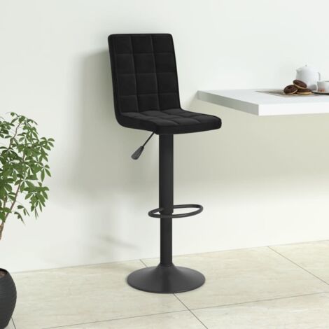 Taburete de cocina de terciopelo negro vidaXL
