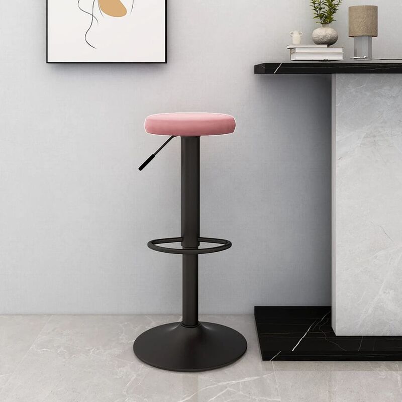 

Taburete de cocina de terciopelo rosa