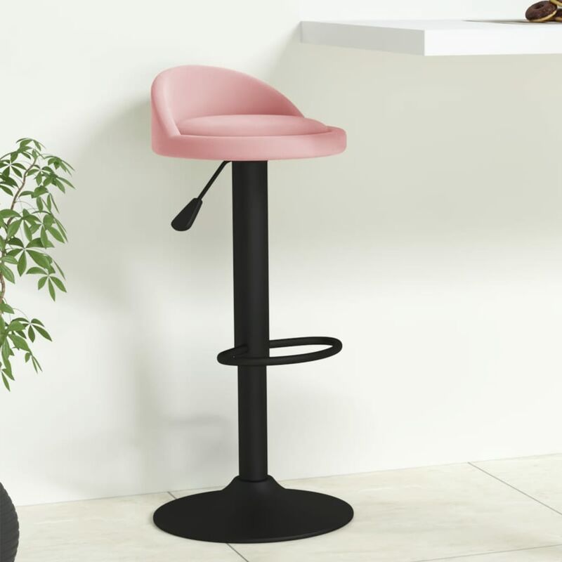 

Taburete de cocina de terciopelo rosa