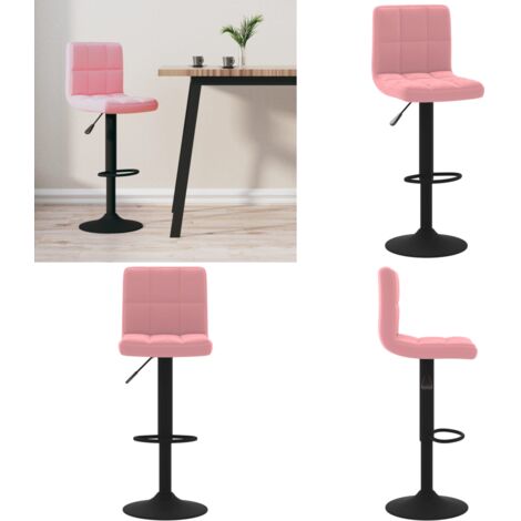 Taburete de cocina de terciopelo rosa - Taburete de bar - Asiento ajustable