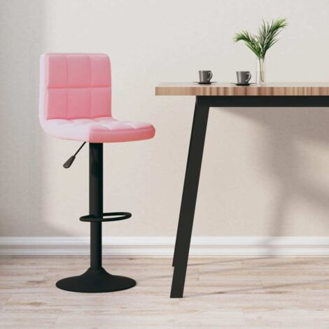 Taburete de cocina de terciopelo rosa vidaXL