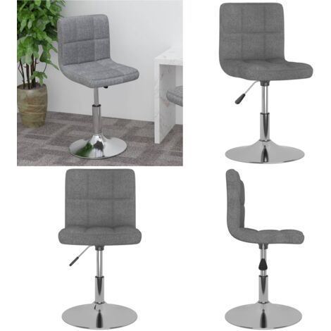 Taburete de cocina giratorio de tela gris claro - Silla de cocina giratoria - Silla de cocina ajustable