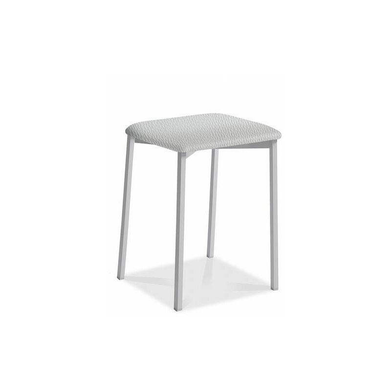 

Taburete de cocina Kati | Tapizado: Polipiel Plata - Gris - Polipiel Plata - Gris
