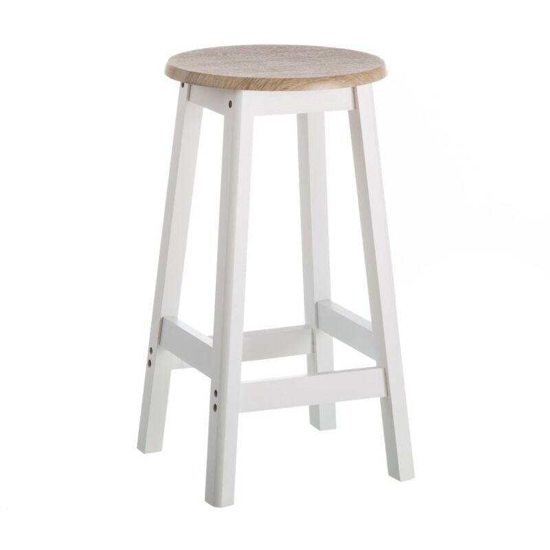 

Taburete de cocina moderno blanco de madera de 54x29x29 cm