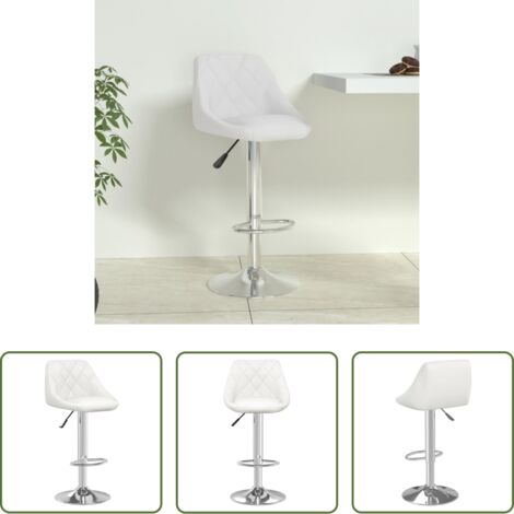 Taburete de cocina -  Taburete de cocina cuero sintético blanco