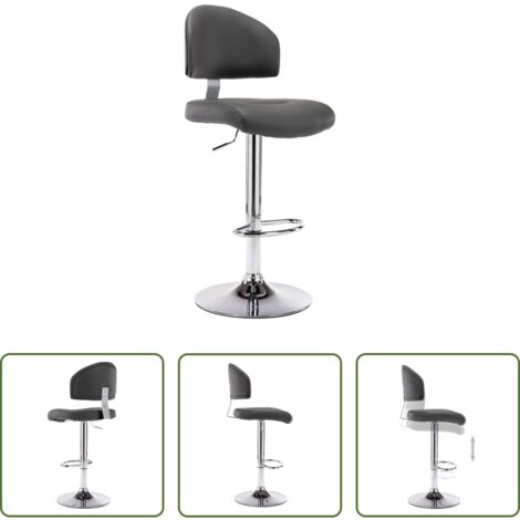 Taburete de cocina -  Taburete de cocina cuero sintético gris