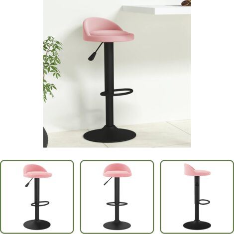 Taburete de cocina -  Taburete de cocina de terciopelo rosa