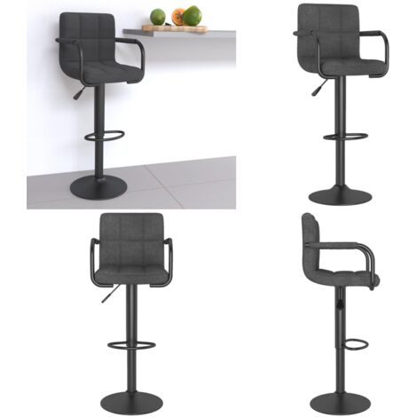 Taburete de cocina tela gris oscuro - Silla de bar - Silla giratoria