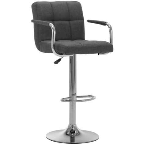 Taburete de cocina tela gris oscuro vidaXL