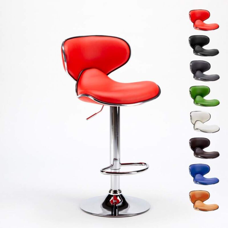 

Superstool - Taburete cocina y bar moderno giratorio cromado diseño Amarillo | Rojo