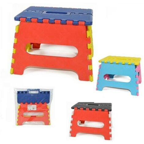 TABURETE DE COLOR SILLA PLEGABLE DE PLÁSTICO CAMPING 25X20X19