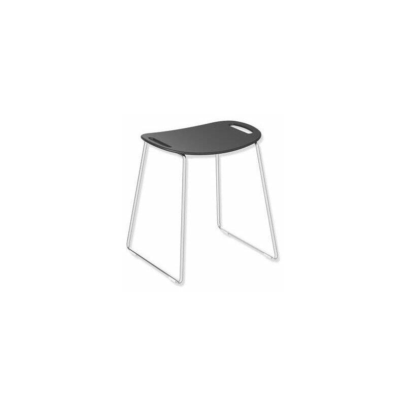 

Taburete de ducha con asiento cromado negro profundo