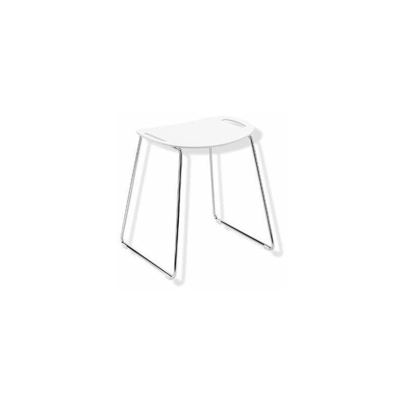 

Taburete de ducha estructura cromada, asiento en blanco señal - Hewi
