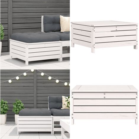Taburete de jardín con cojín madera maciza de pino blanco - Silla de jardín - Muebles de exterior