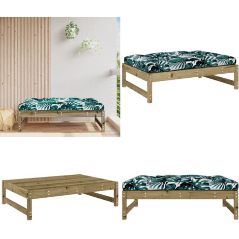 Taburete de jardín madera de pino impregnada 120x80 cm - Madera de pino - Cojín de asiento