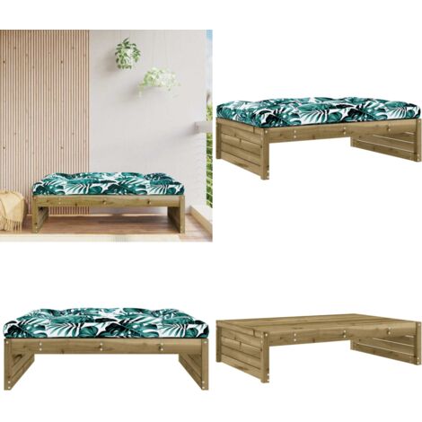 Taburete de jardín madera de pino impregnada 120x80 cm - Madera de pino - Cojín de asiento