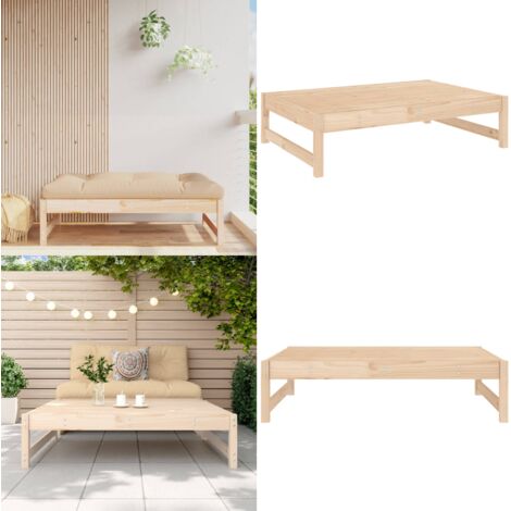 Taburete de jardín madera maciza de pino 120x80 cm - Madera maciza - Pino