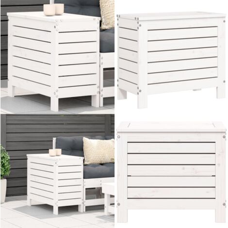 Taburete de jardín madera maciza de pino blanco 62x31,5x52 cm - Madera de pino - Muebles de jardín