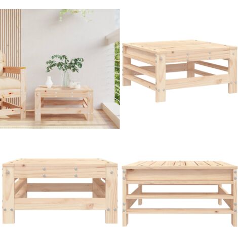 Taburete de jardín madera maciza de pino - Madera maciza - Pino