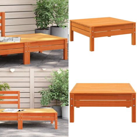 Taburete de jardín madera maciza de pino marrón cera - Madera maciza - Pino
