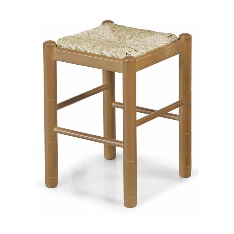 

Taburete de madera clásico cerezo Mónica | Tapizado: Anea natural - Anea natural