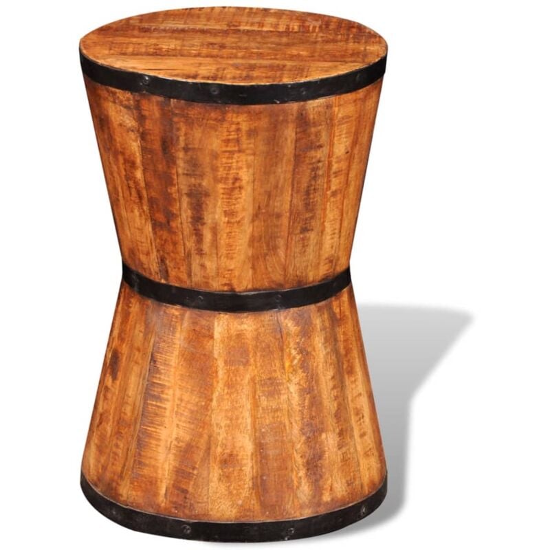 

vidaXL Taburete en forma de reloj de arena madera de mango rugosa - Marrón