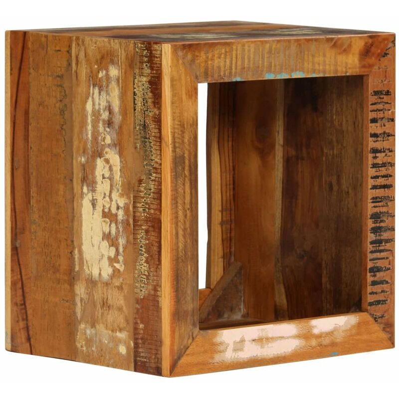 

Taburete de madera maciza reciclada 40x30x40 cm