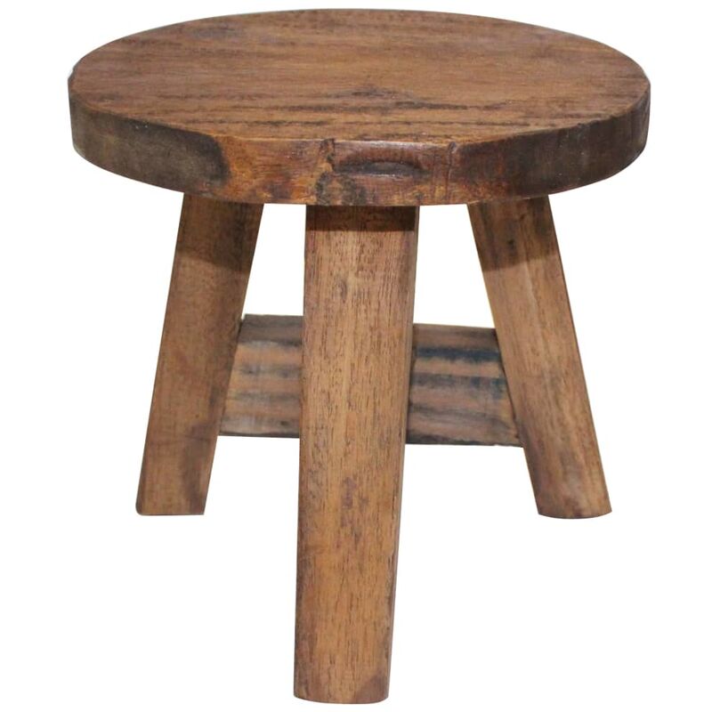

Taburete de madera maciza reciclada - Marrón