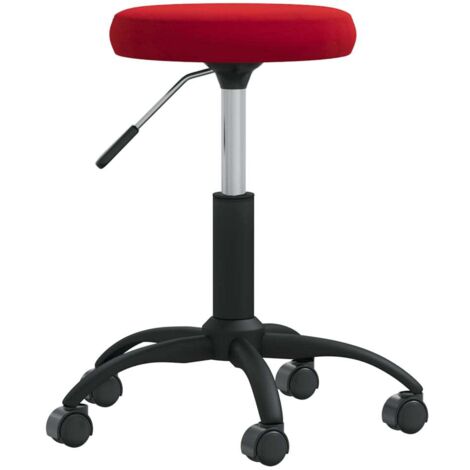 Taburete de masaje terciopelo rojo vino