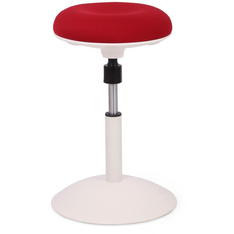 

Ofiprix - Taburete de oficina Spiro,basculante, blanco rojo - rojo