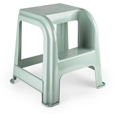 Taburete de plastico con escalon  Verde claro