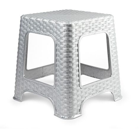 Taburete de Rattan bajo  Gris