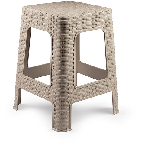 Taburete de Rattan Grande  Beige