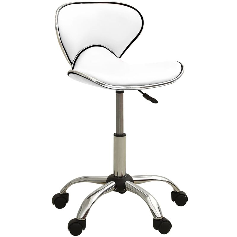 

Taburete de salón de belleza de cuero sintético blanco