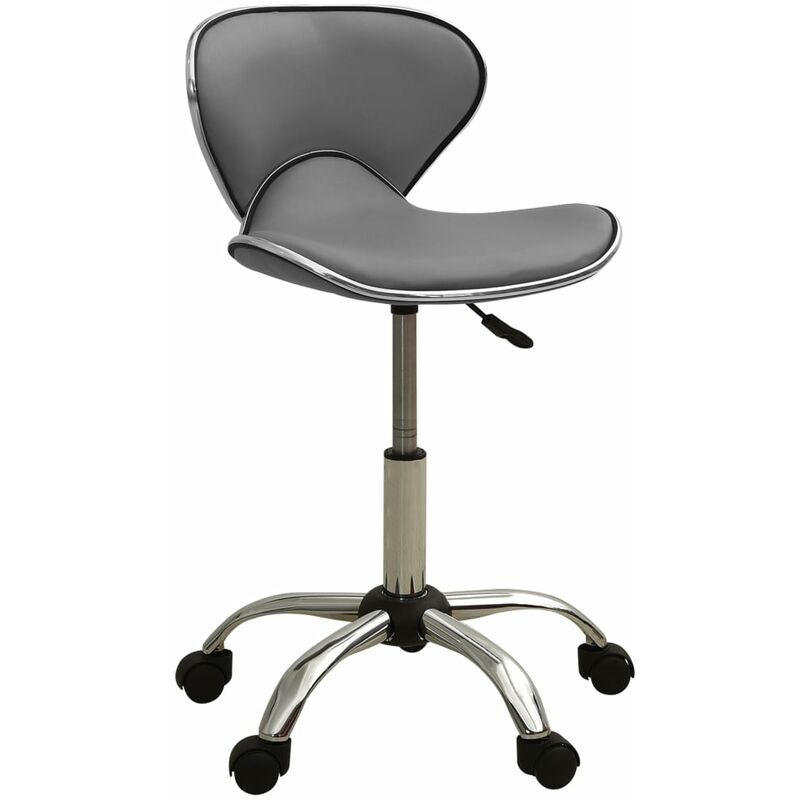 

Taburete de salón de belleza de cuero sintético gris - Gris - Vidaxl