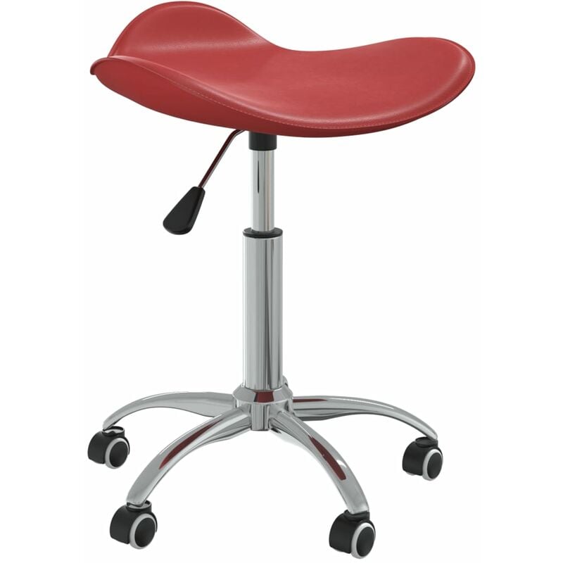 

Taburete de salón de belleza de cuero sintético rojo vino tinto