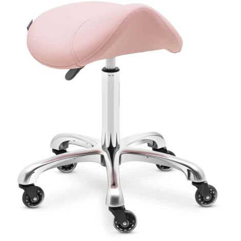Taburete de silla de montar para caballo 150 kg aleación de aluminio PVC PU madera contrachapada espuma sintética rosa pálido 140010088