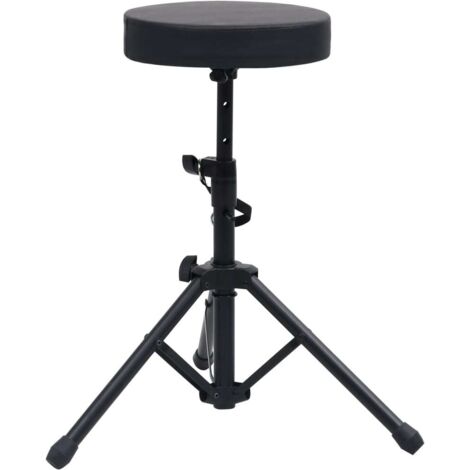 Taburete de tambor ajustable redondo negro