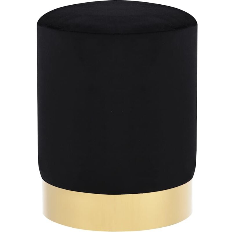 

vidaXL Taburete de Terciopelo Negro y Dorado - Negro