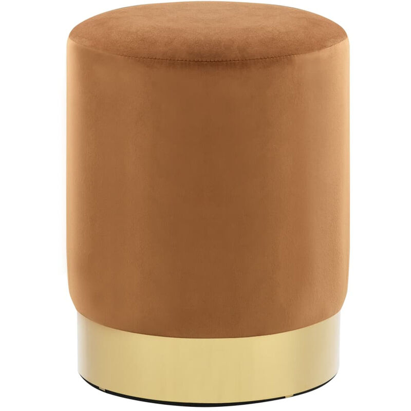 

Taburete de terciopelo marron y dorado