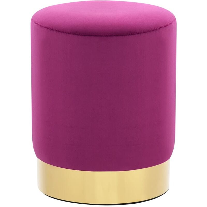 

Taburete de terciopelo morado y dorado