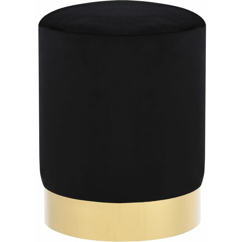 

Taburete de terciopelo negro y dorado