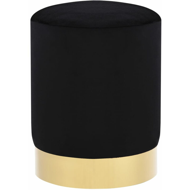 

Taburete de terciopelo negro y dorado